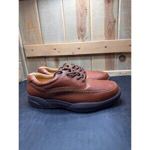 Dr Comfort STALLION Mens Lace-Up Dress Shoes 11W Brown Leather Business Casual